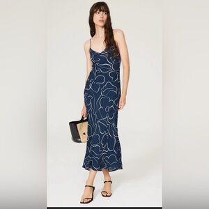 MADWELL Layton Midi Slip Dress Navy Size 2